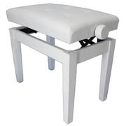 SONATA ADJUSTABLE PIANO STOOL WITH WOODEN HANDLES,  POLISHED WHITE