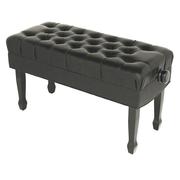 REAL LEATHER DEEP BUTTONED ADJUSTABLE PIANO BENCH!